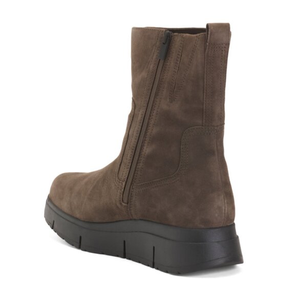 CLARKS Grey Wide Suede Loriini May Comfort Booties - Picture 2 of 2